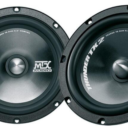 Компонентна акустика MTX TX265S в основному вигляді, що демонструє її сучасний дизайн і міцну конструкцію
