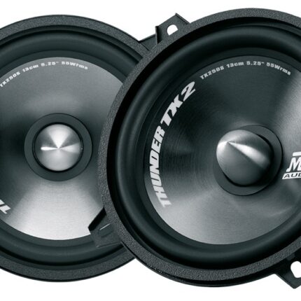 Компонентна акустика MTX TX250S у стандартній інсталяції з показом динаміків і мембран