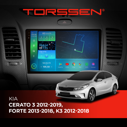 Штатна магнітола Torssen 2K Kia Cerato 3 12-19,Forte 13-18,K3 12-18 F9332 4G Carplay DSP