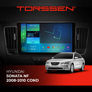 Штатна магнітола Torssen 2K Hyundai Sonata NF на передній панелі автомобіля