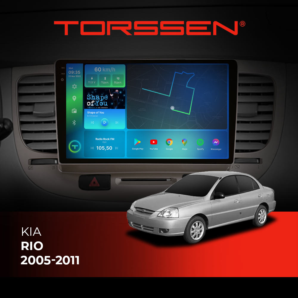 Штатна магнітола Torssen 2K Kia Rio 05-11 F9464 4G Carplay DSP Штатна магнітола Torssen 2K для Kia Rio 05-11