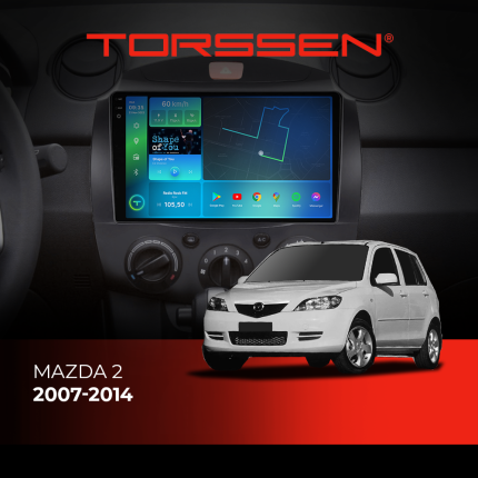 Штатна магнітола для авто Mazda 2 07-14, Torssen 2K, Carplay, 4G, DSP