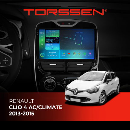 Штатна магнітола Torssen 2K Renault Clio 4 AC/Climate 13-15 F9464 4G Carplay DSP