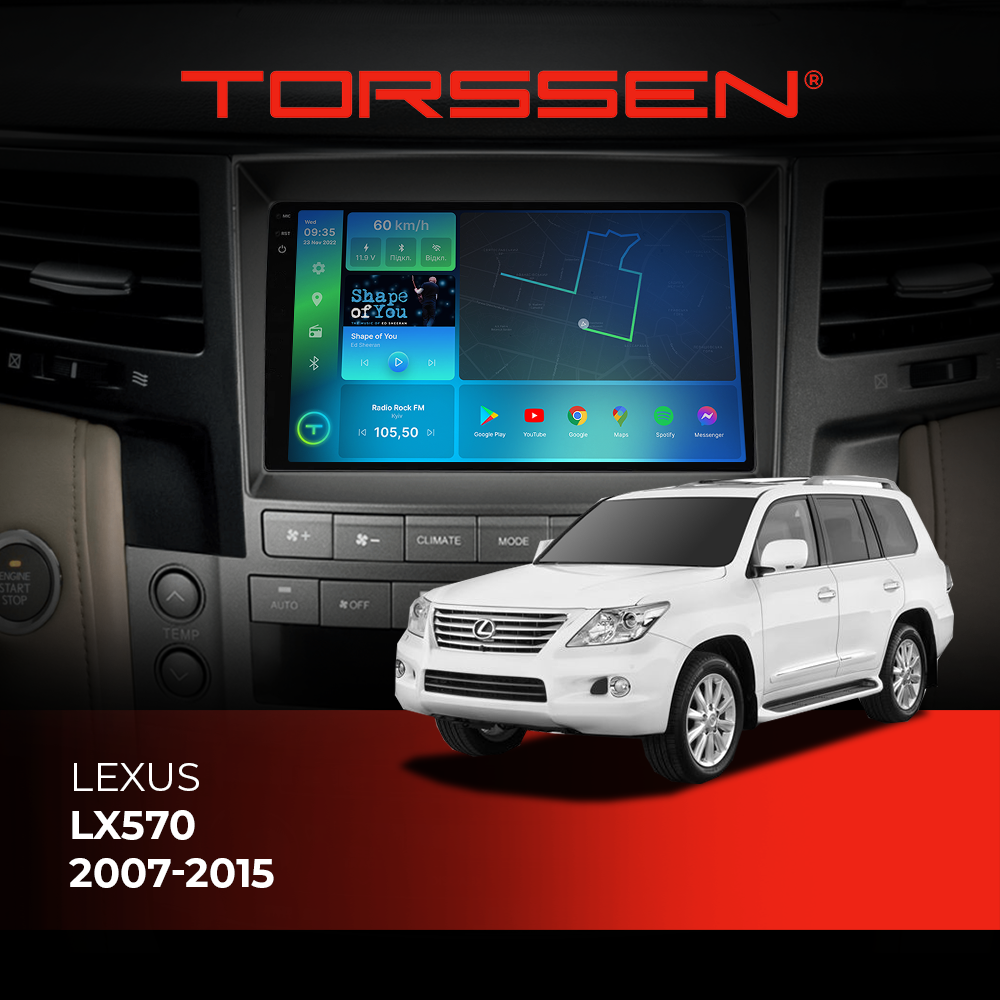 Штатна магнітола 2K Torssen Lexus LX570 2007-2015 F9432 4G Carplay DSP Штатна магнітола 2K Torssen Lexus LX570