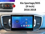 Штатна магнітола Kia Sportage FORS auto в інтер'єрі авто