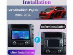 Штатна магнітола FORS auto Mitsubishi Pajero вигляд збоку