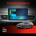 магнітола Torssen Kia Ceed на тлі приладової панелі