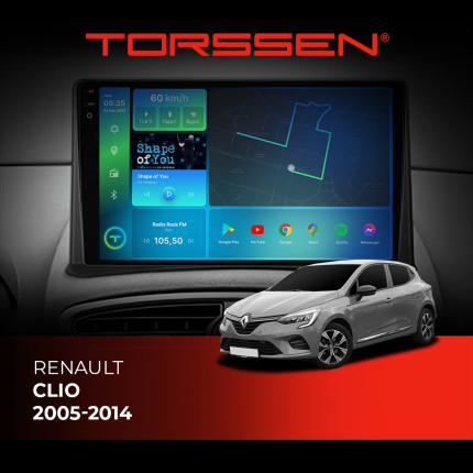 Штатна магнітола Torssen 2K Renault Clio 05-14 F9232 4G Carplay DSP