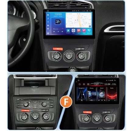 Штатна магнітола FORS.auto на передній панелі Citroen C4L