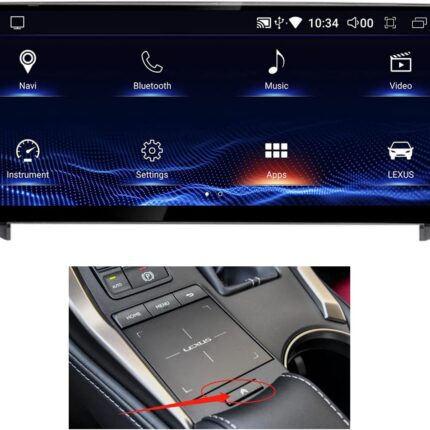 Штатна магнітола Torssen Lexus IS U9K 2013-2017 на панелі автомобіля