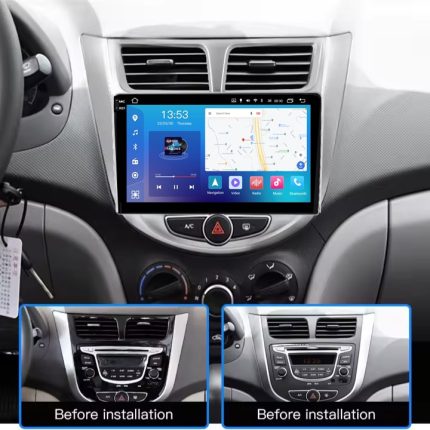 Штатна магнітола Hyundai Verna FORS auto FS 4 PRO в інтер'єрі авто