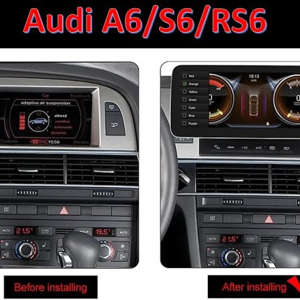 Штатна магнітола FORS.auto для Audi A6/S6/RS6 MMI-2G (4+32Gb, 10.25'') 2005-2009 в інтер'єрі авто