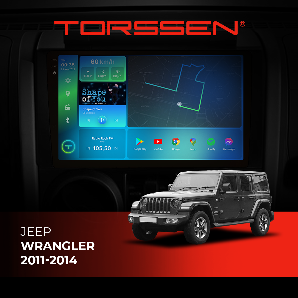 Штатна магнітола Torssen 2K DTS Jeep Wrangler 11-14 F9432 4G Carplay DSP Штатна магнітола для авто