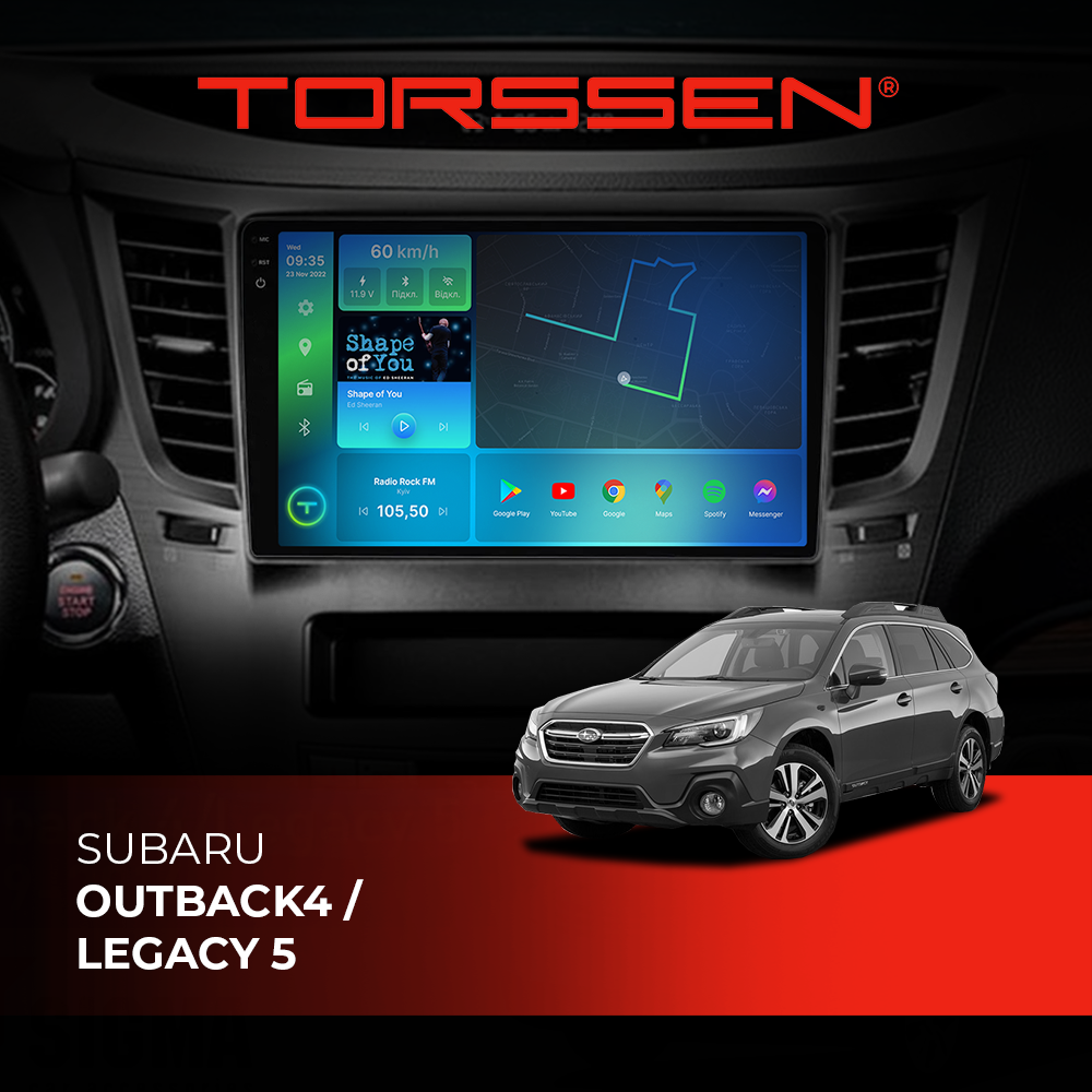 Штатна магнітола Torssen 2K DTS Subaru Outback4 /Legacy 5 F9432 4G Carplay DSP Штатна магнітола