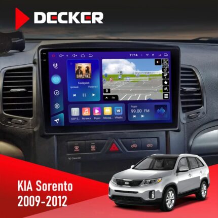 Штатна магнітола KIA Sorento 2009-2012 Decker D10-005 4x64, DSP, 360, 4G, 2k