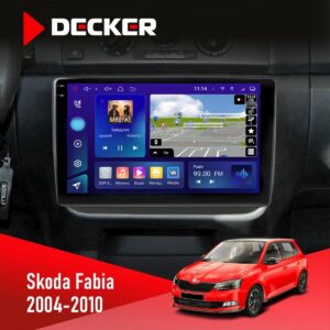 Штатна магнітола Skoda Fabia 2007-2014 Decker D10-005 4x64, DSP, 360, 4G, 2k