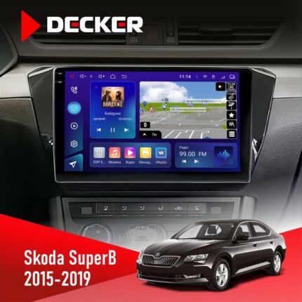 Штатна магнітола Skoda SuperB 2015-2019 Decker D10-005 4x64, DSP, 360, 4G, 2k