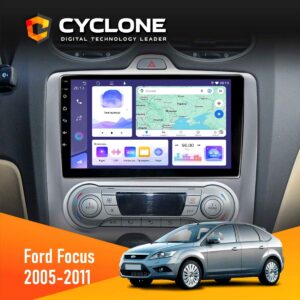 Штатна магнітола Ford Focus 2 Cyclone C9-011 на передній панелі автомобіля