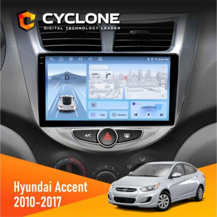 Штатна магнітола Hyundai Accent 2010-2017 Cyclone C9-012 4x64 DSP 4G
