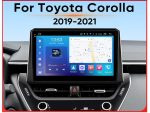 Штатна FORS auto магнітола Toyota Corolla (8+256Gb, 10") - вигляд збоку
