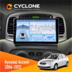 Штатна магнітола Hyundai Accent 2006-2012 Cyclone C9-012 Black