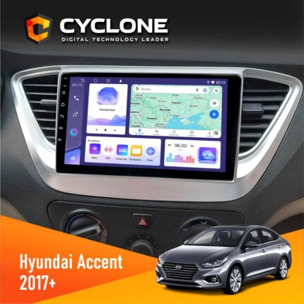 Штатна магнітола Hyundai Accent 2017+ Cyclone C9-011 4x64, DSP