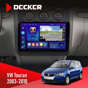 Штатна магнітола Volkswagen Touran 2003-2010 Black Climate Decker D10-009 4x64, DSP, 4G, 2k