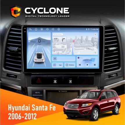 Штатна магнітола Hyundai Santa Fe 2006-2012 Cyclone C9-012 4x64 DSP 4G