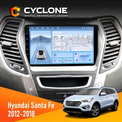 Штатна магнітола Hyundai Santa Fe 2012-2018 CAN Cyclone C9-012 4x64 DSP 4G