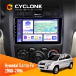Штатна магнітола Hyundai Santa Fe 2000-2006 Cyclone C9-011 4x64, DSP