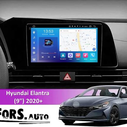 Штатна магнітола FORS.auto для Hyundai Elantra 2020+ у форматі Qled, вид збоку