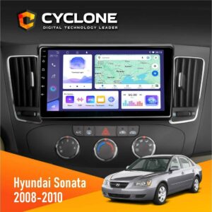 Штатна магнітола Hyundai Sonata 2008-2010 Cyclone C9-011 4x64, DSP