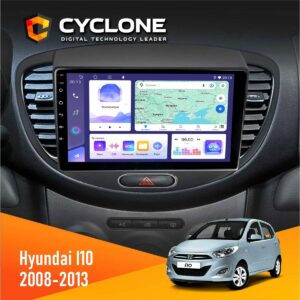 Штатна магнітола Hyundai I10 2008-2013 Cyclone C9-011 4x64, DSP
