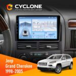 Штатна магнітола Jeep Grand Cheroke 1998-2005 Cyclone C9-012 4x64 DSP 4G