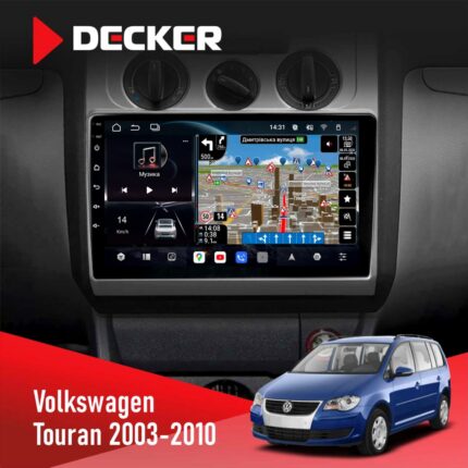 Штатна магнітола Volkswagen Touran 2003-2010 Conditioner Decker D10-011 4x64 DSP 4G 360
