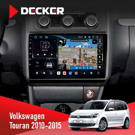 Штатна магнітола Volkswagen Touran 2010-2015 Climate Decker D10-011 4x64 DSP 4G 360 на штатному місці