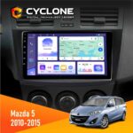 Штатна магнітола Mazda 5 Cyclone C9-011 на панелі авто