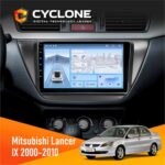 Штатна магнітола Mitsubishi Lancer 9 Cyclone C9-012 вигляд спереду