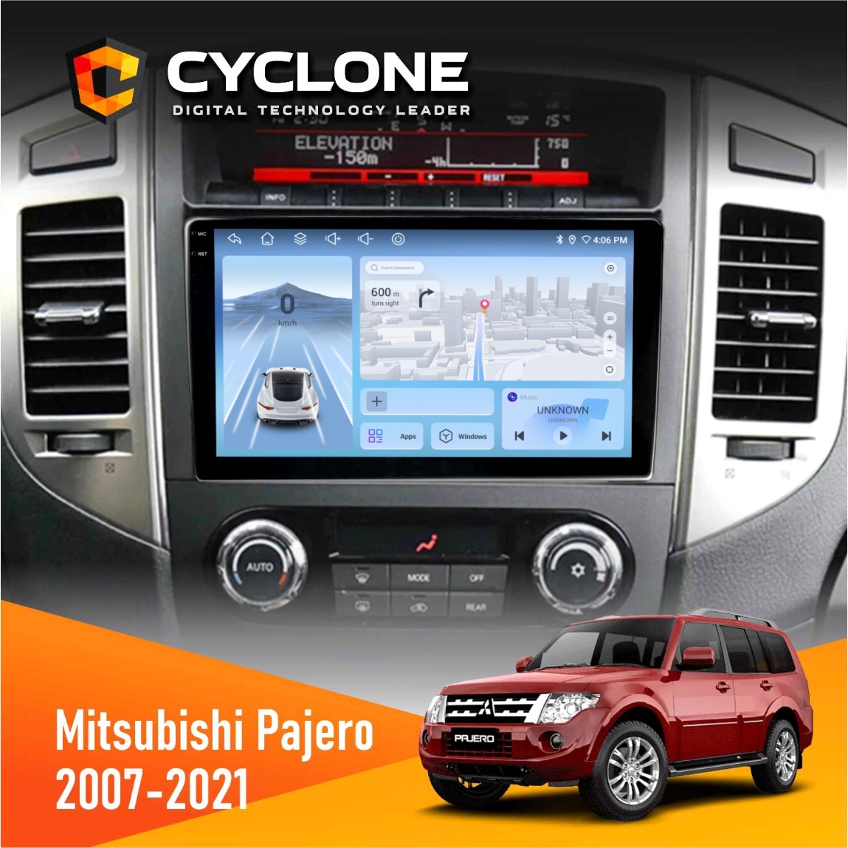 Штатна магнітола Mitsubishi Pajero 2007-2021 Cyclone C9-012 4x64 DSP 4G Штатна магнітола Mitsubishi Pajero 2007-2021 Cyclone C9-012 4x64 DSP 4G
