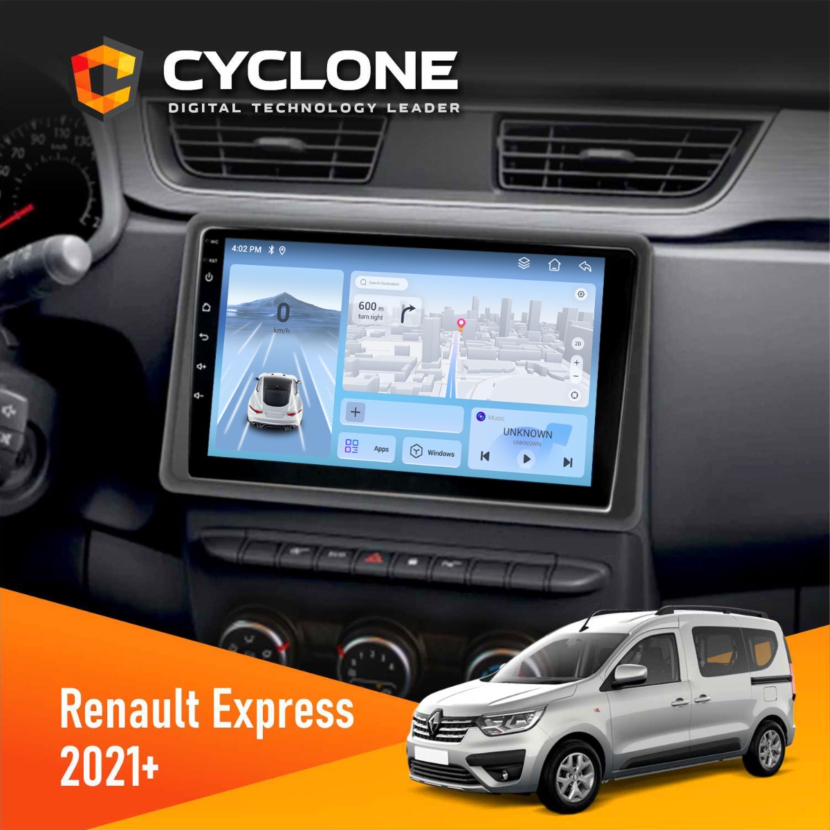 Штатна магнітола Renault Express 2021+ Cyclone C9-012 4x64 DSP 4G Штатна магнітола Renault Express 2021+ Cyclone C9-012 4x64 DSP 4G