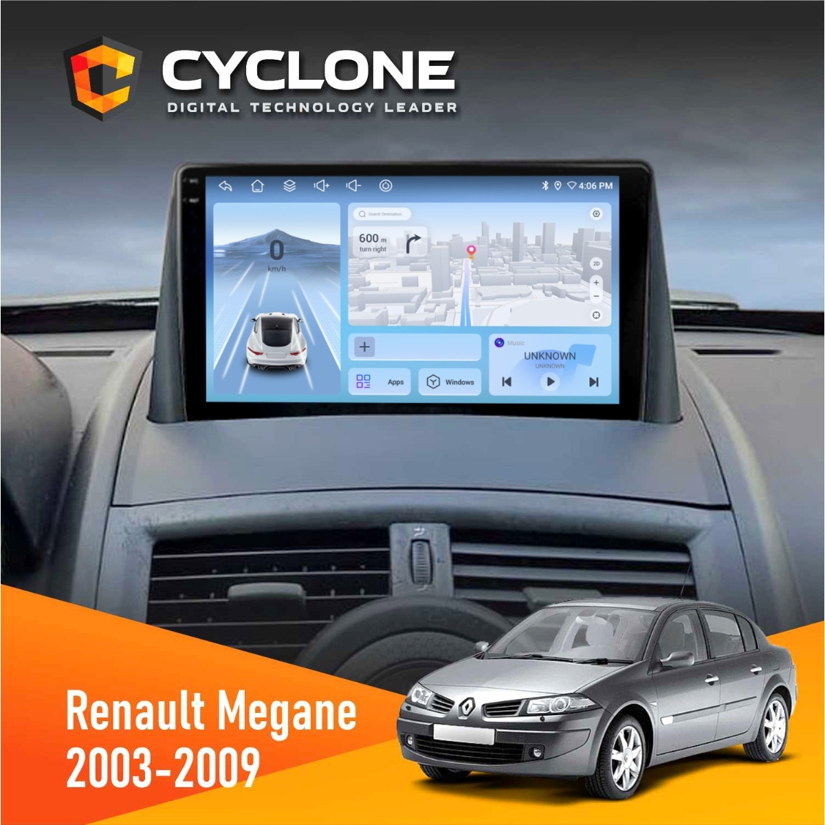 Штатна магнітола Renault Megane II 2003-2009 Cyclone C9-012 4x64 DSP 4G Штатна магнітола Renault Megane II 2003-2009 Cyclone C9-012 4x64 DSP 4G