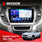 Штатна магнітола Hyundai Santa Fe 2012-2018 CAN Decker D9-006 4x64, 4G