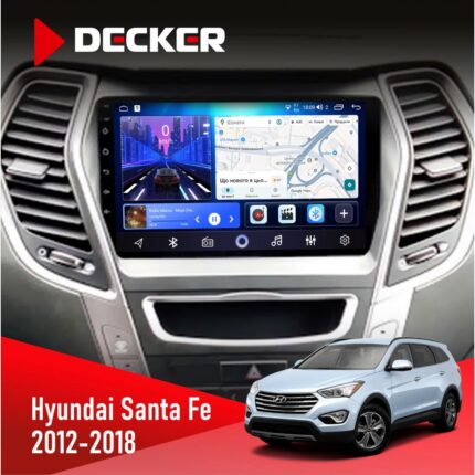Штатна магнітола Hyundai Santa Fe 2012-2018 CAN Decker D9-006 4x64, 4G