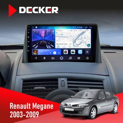 Штатна магнітола Renault Megane II 2003-2009 Decker D9-006 4x64, 4G