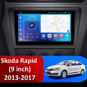 Штатна магнітола Skoda Rapid FORS auto FS 4 MAX Qled вигляд збоку