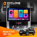 Штатна магнітола Nissan X-Trail 2007-2014 Cyclone C10-001 2x64 CPL