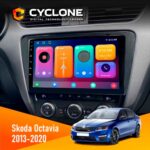 Штатна магнітола Skoda Octavia A7 2013-2020 Cyclone C10-001 2x64 CPL з великим екраном
