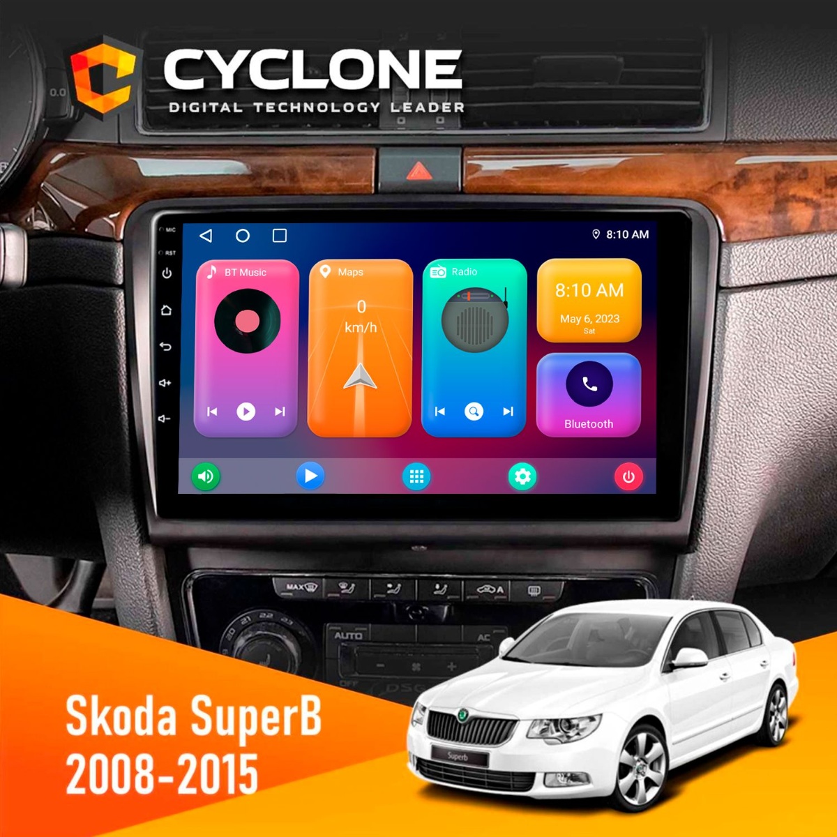 Штатна магнітола Skoda SuperB 2008-2015 Cyclone C10-001 2x64 CPL Skoda SuperB 2008 2015 Cyclone C10
