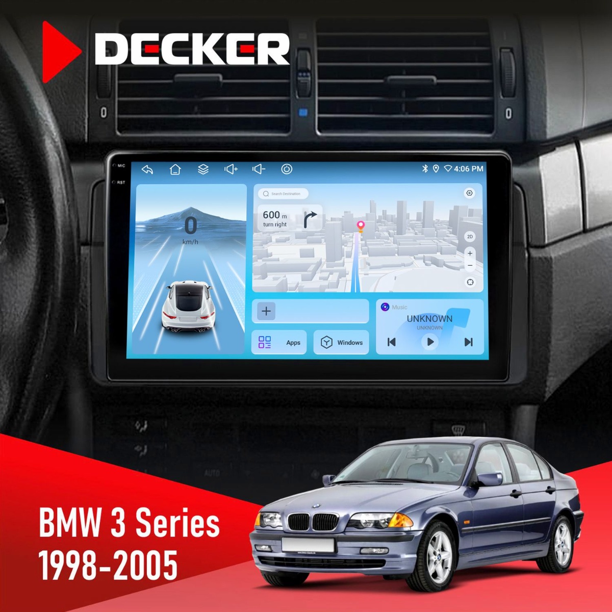 Штатна магнітола BMW 3 Series (E46) 1998-2005 Радіо модуль Decker D9-010 6x128 DSP 4G 2K Штатна магнітола BMW 3 Series (E46) 1998-2005 Радіо модуль Decker D9-010 6x128 DSP 4G 2K - Зображення 1