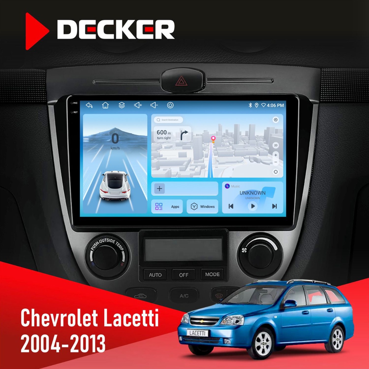 Штатна магнітола Chevrolet Lacetti 2004-2013 Climate Decker D9-010 6x128 DSP 4G 2K Штатна магнітола Chevrolet Lacetti 2004-2013 Climate Decker D9-010 6x128 DSP 4G 2K - Зображення 1